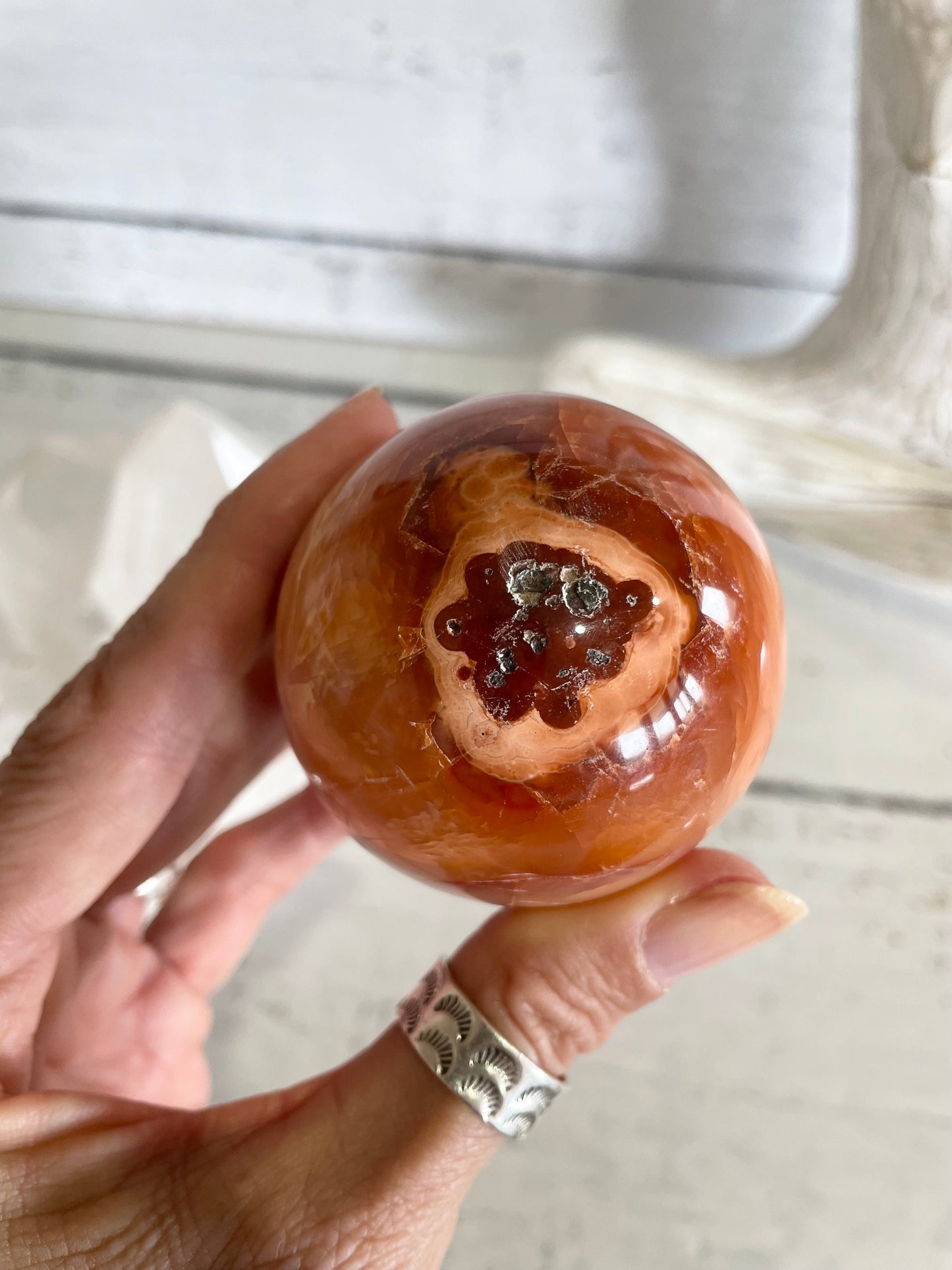 Carnelian Sphere Includes Holder