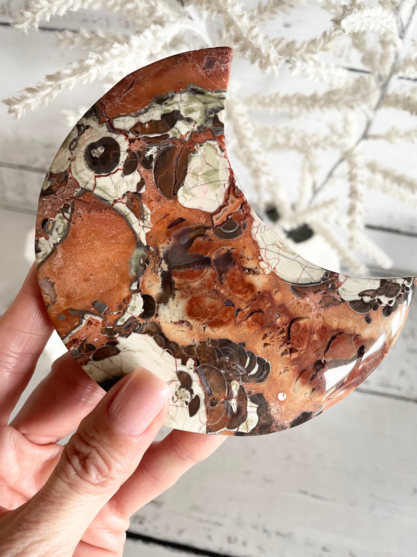 Fortune Agate Crescent Moon
