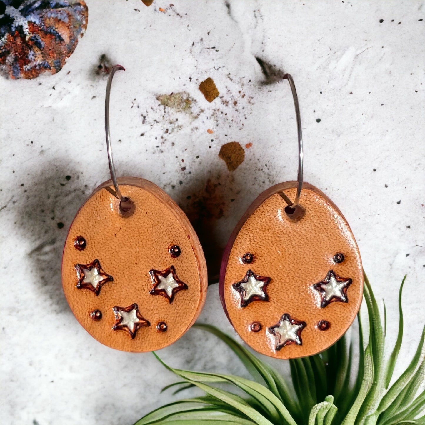 Leather Earrings ~ Guiding Light