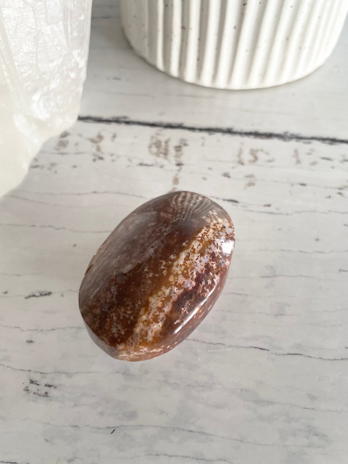 Ocean Jasper Pillow Palm Stone