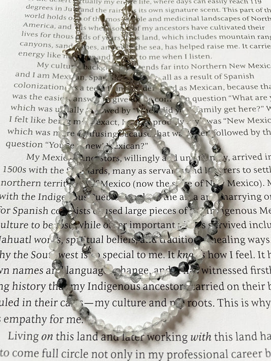 Faceted Bracelet ~ Tourmaline In Quartz