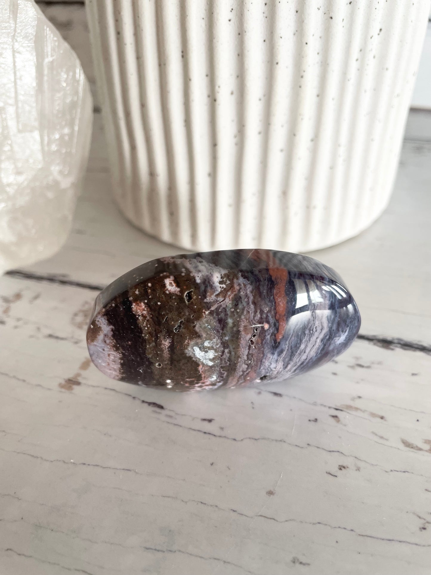 Ocean Jasper Pillow Palm Stone