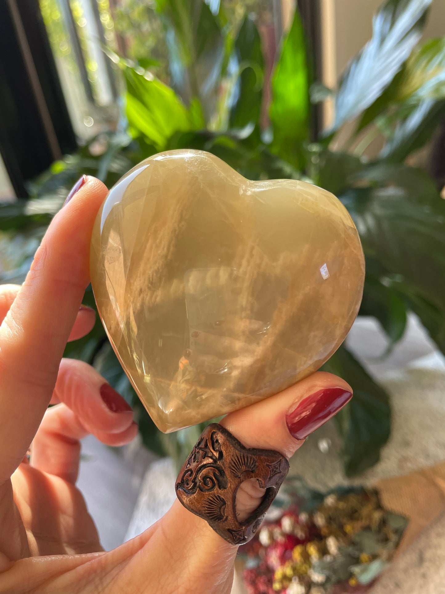 Green Moonstone Heart