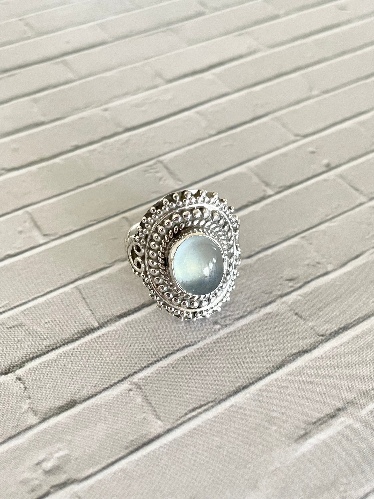 Blue Chalecdony Ring ~ Size 7