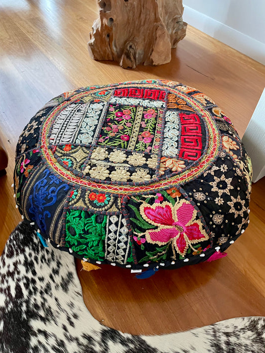 Boho embroidered cushion