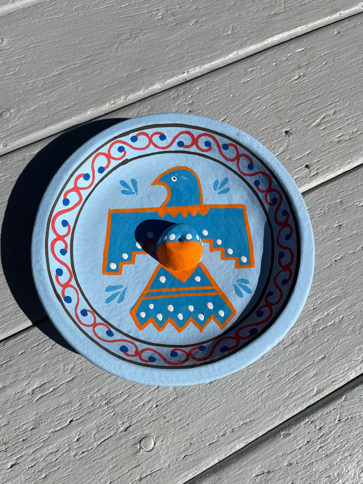 Terracotta Thunderbird - incense holder