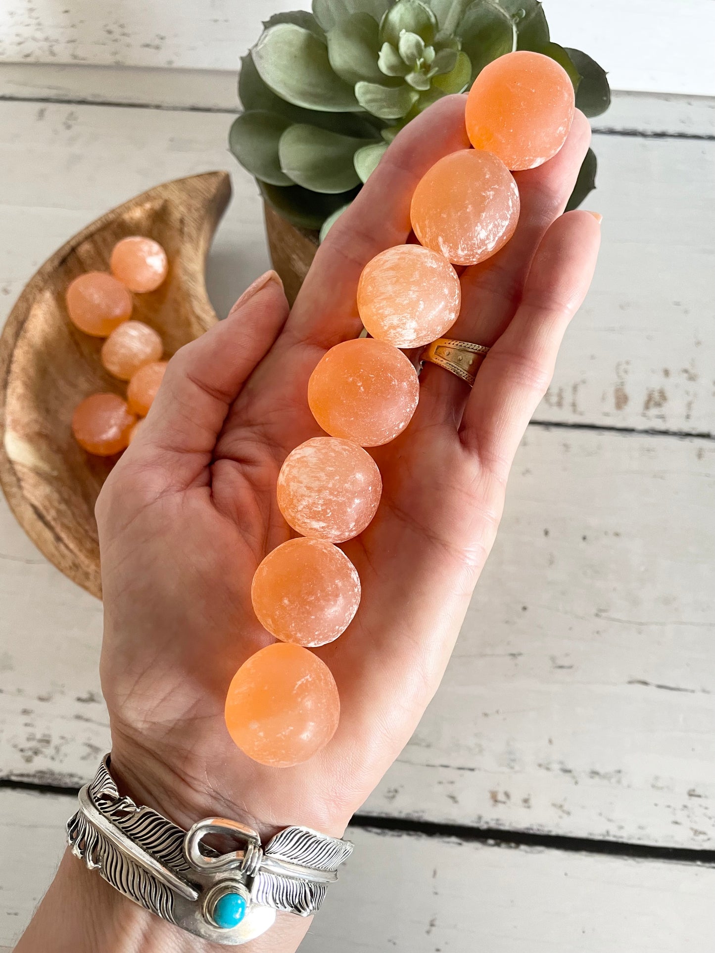 Orange Selenite Tumble Stones