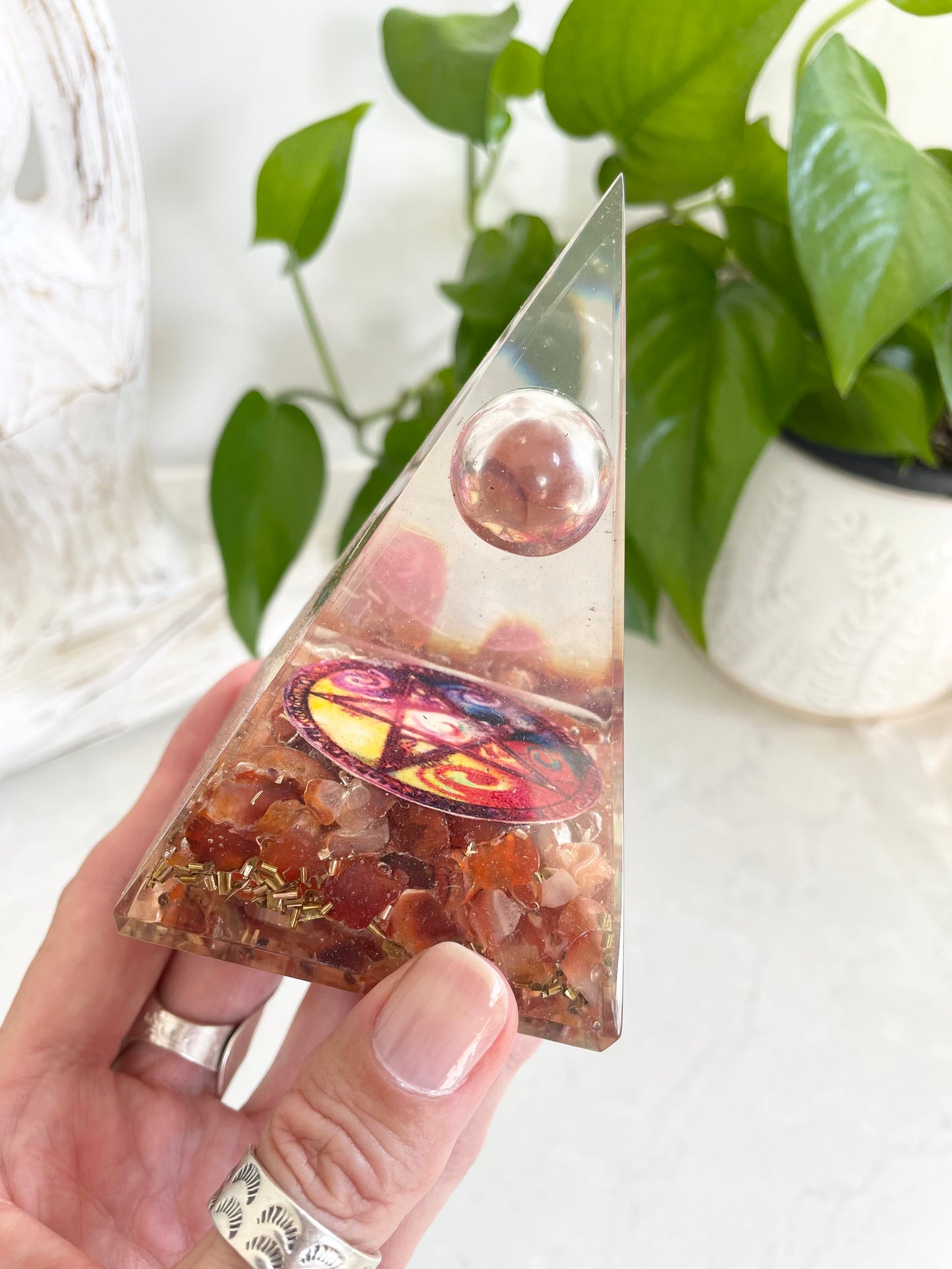 Carnelian Pentacle Pyramid