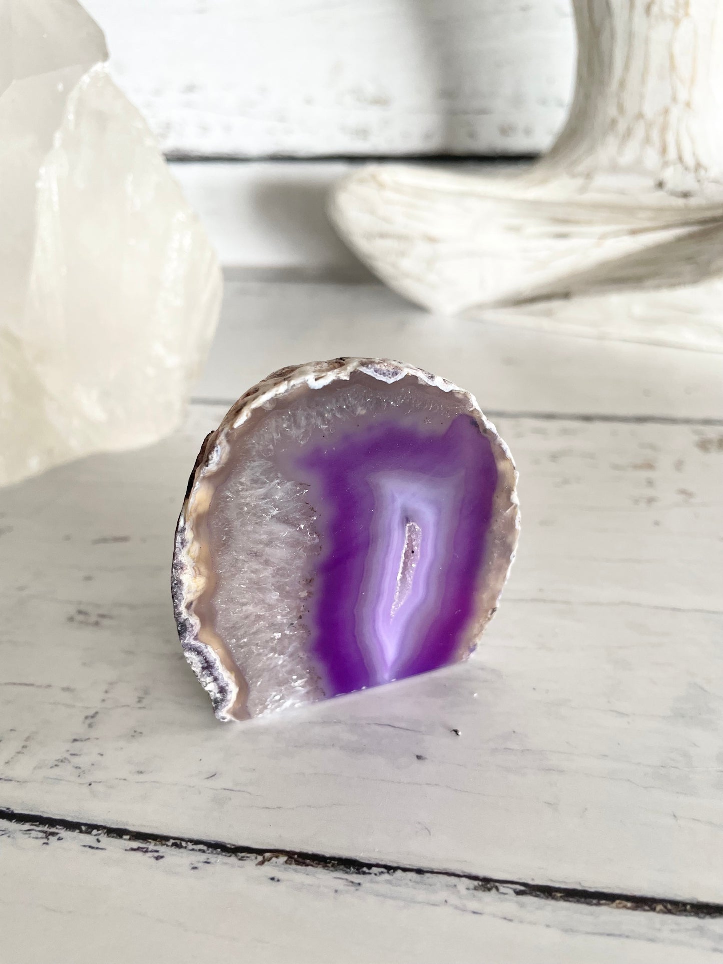 Agate Druzy Geode ~ Purple