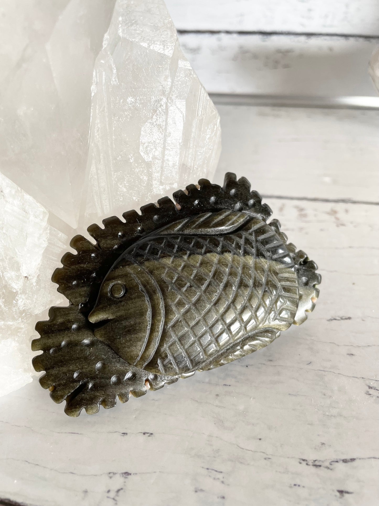 Golden Obsidian Fish