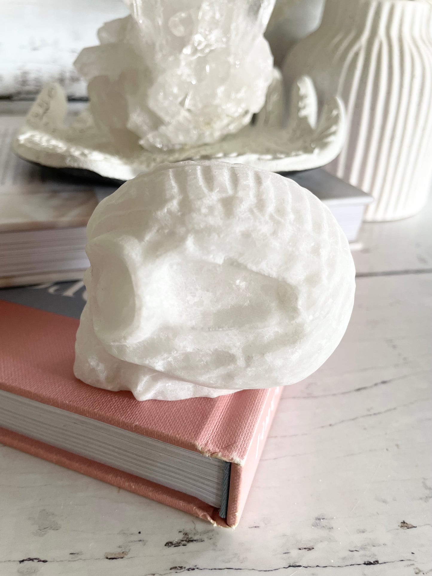 White Jade Alien Skull