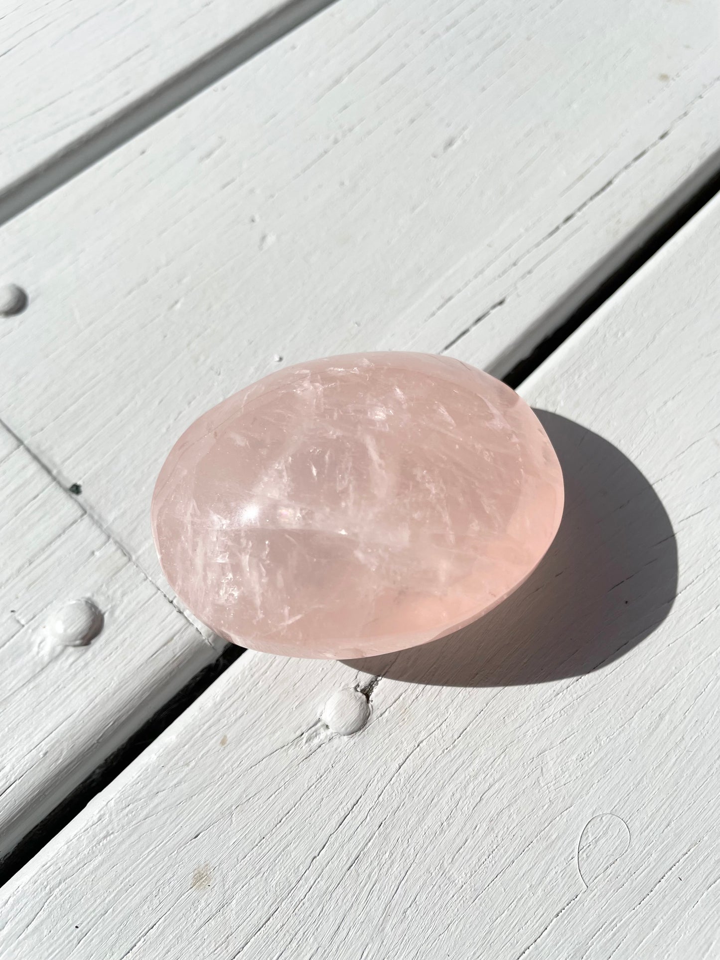 Rose Quartz Pillow Palm Stone