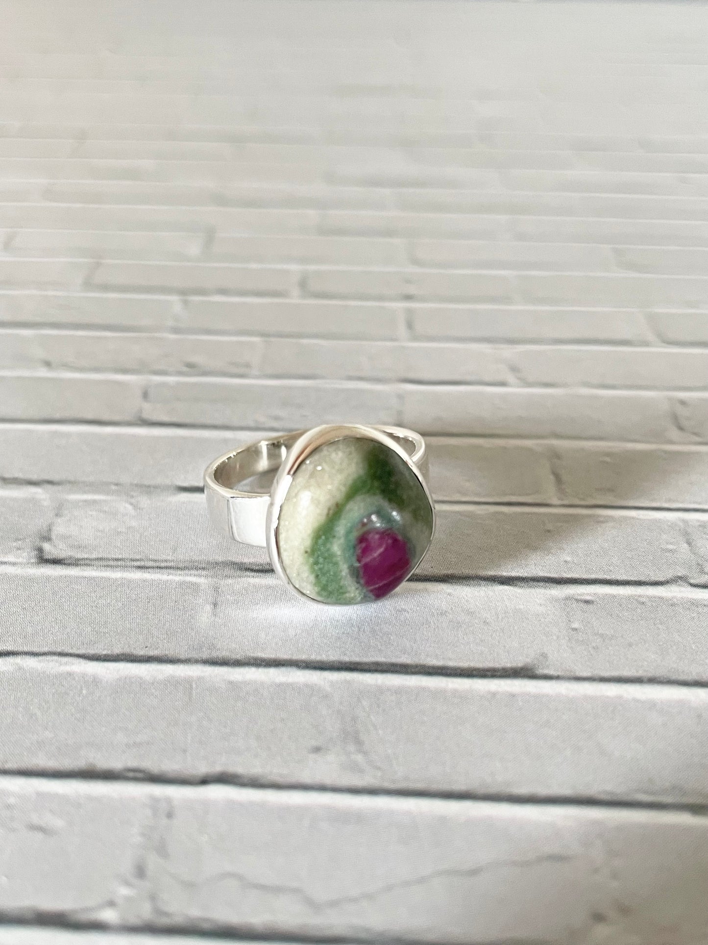 Ruby Fuchsite Silver Ring ~ size 7.5