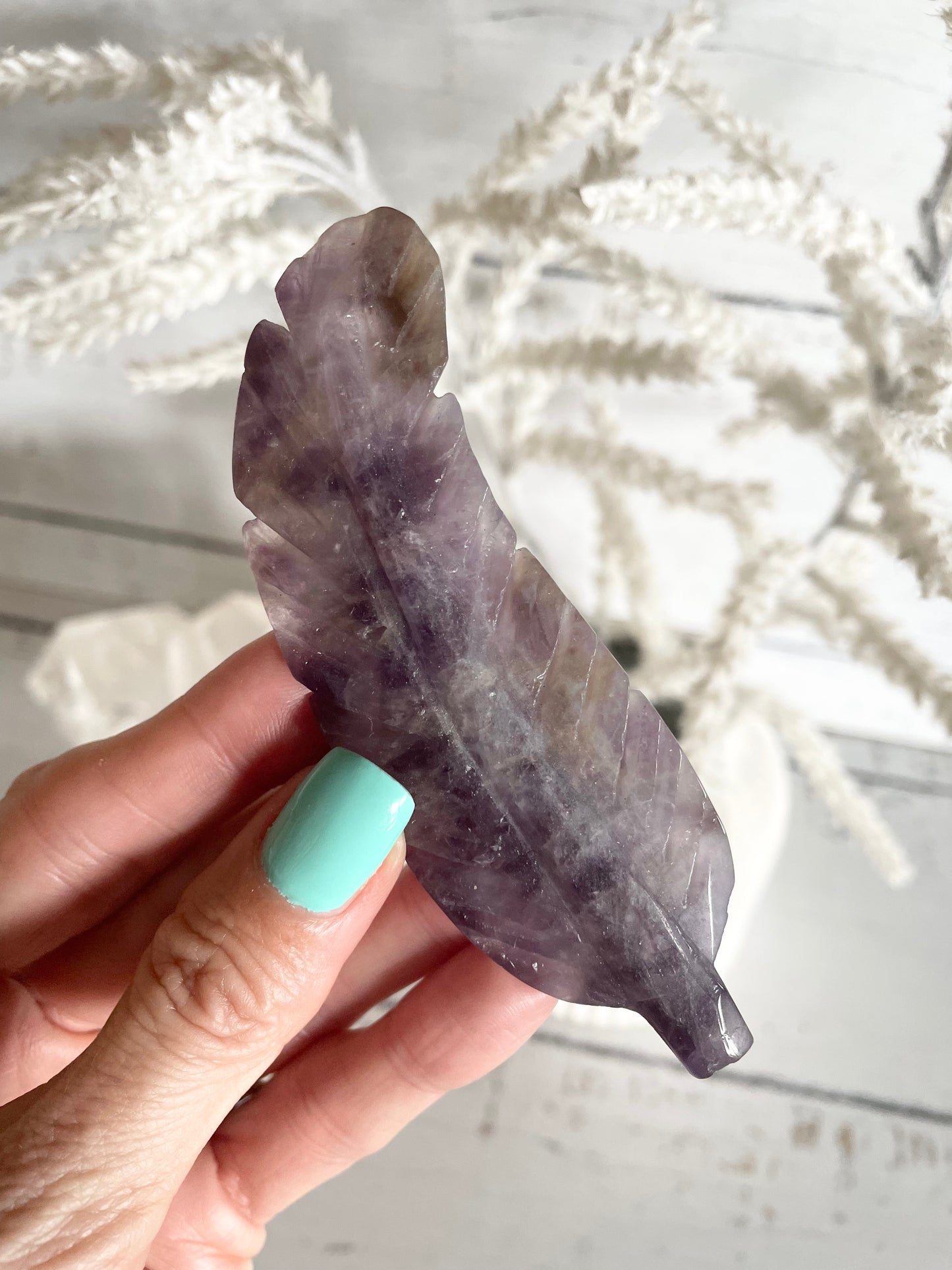 Chevron Dream Amethyst feather