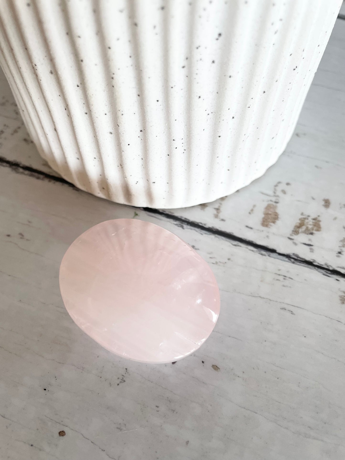 Rose Quartz Pillow Palm Stone