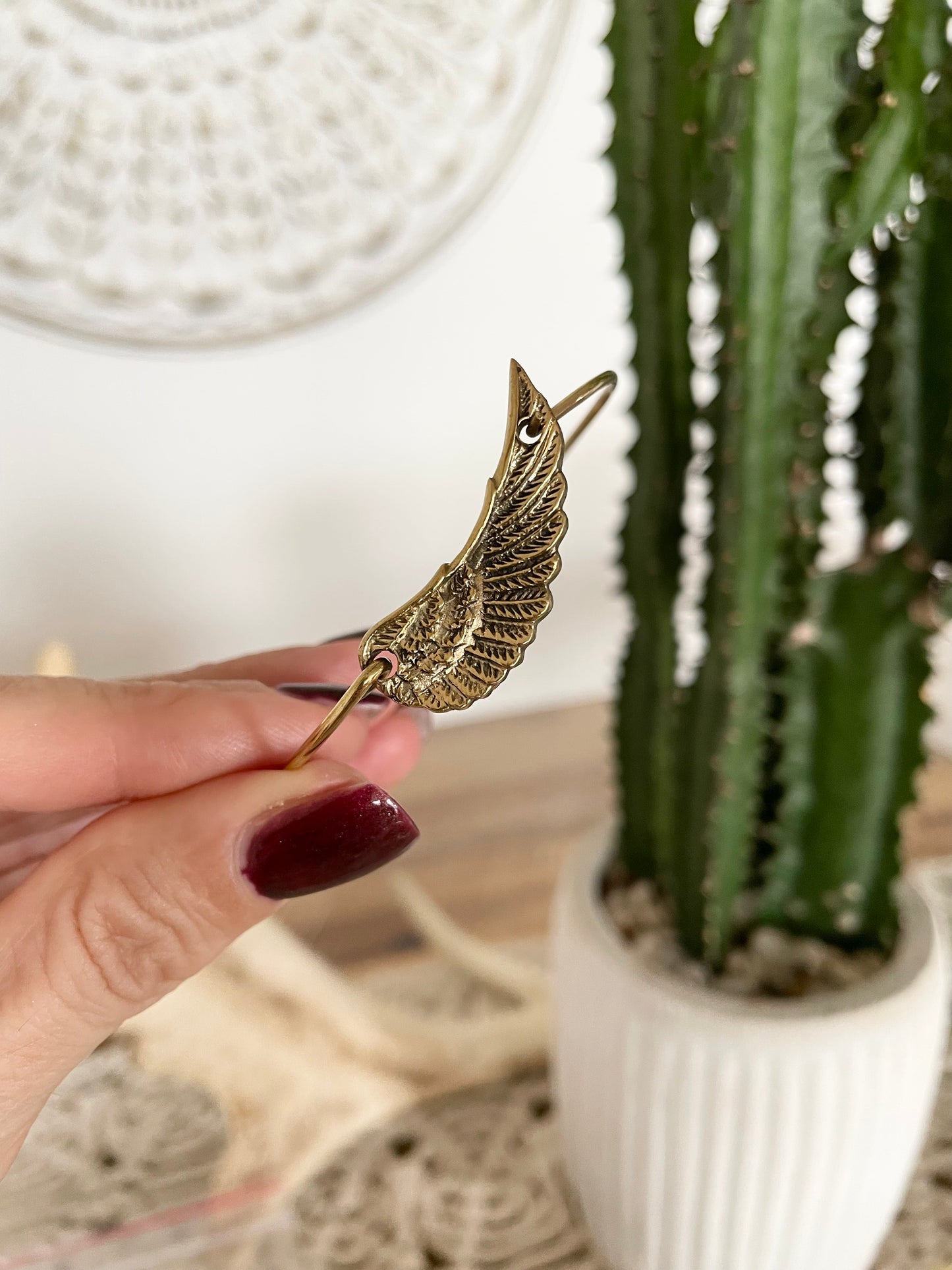 Brass Cuff ~ Angel Wing