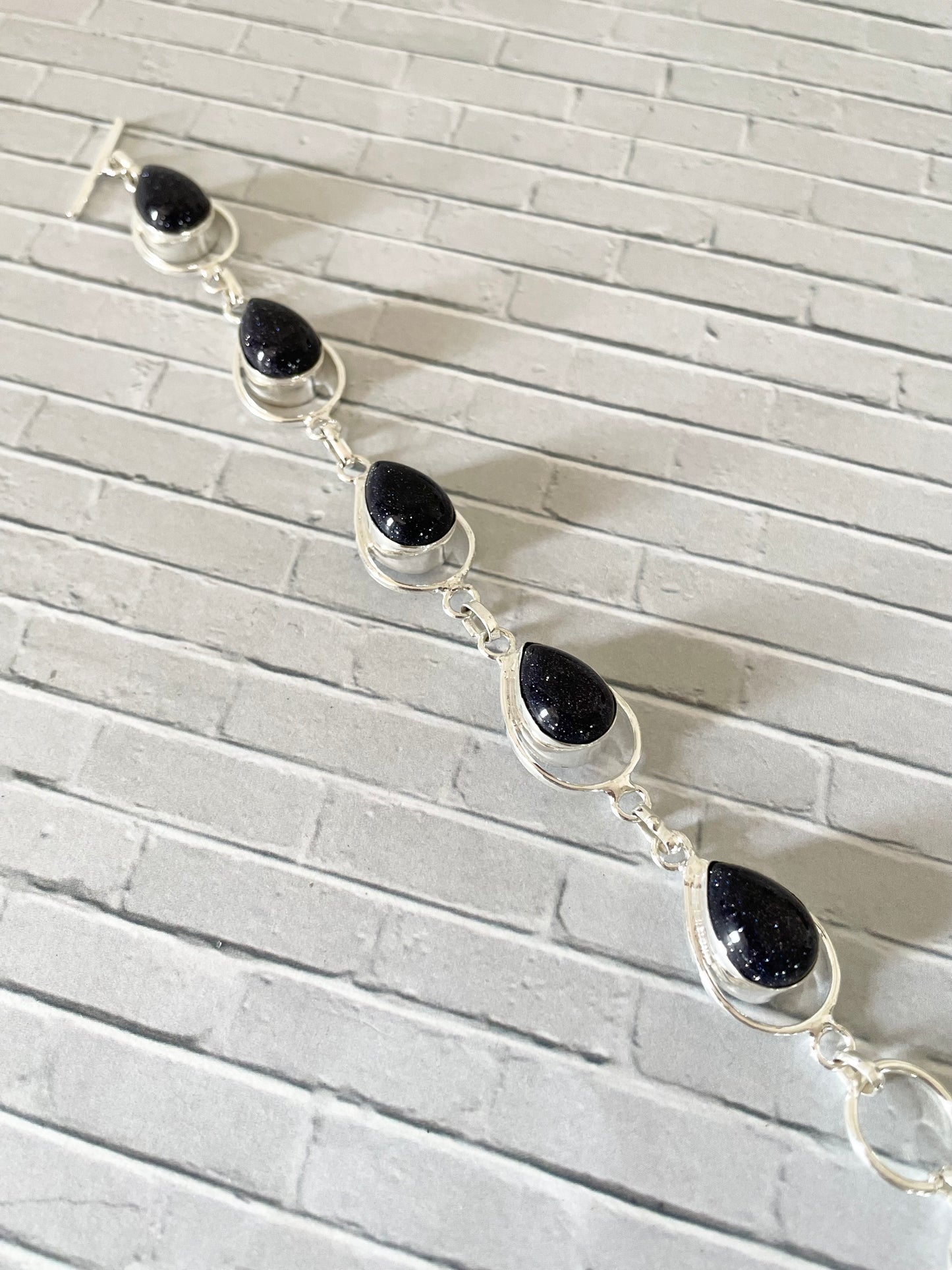 Blue Goldstone Adjustable Bracelet