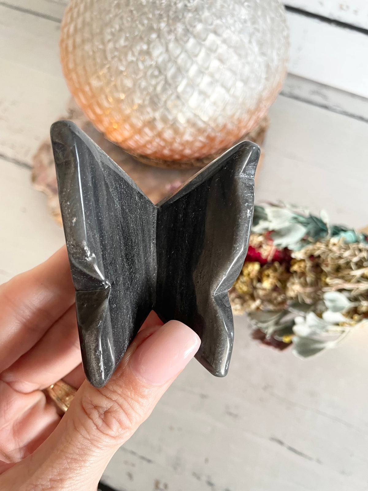 Butterfly ~ Silver sheen obsidian