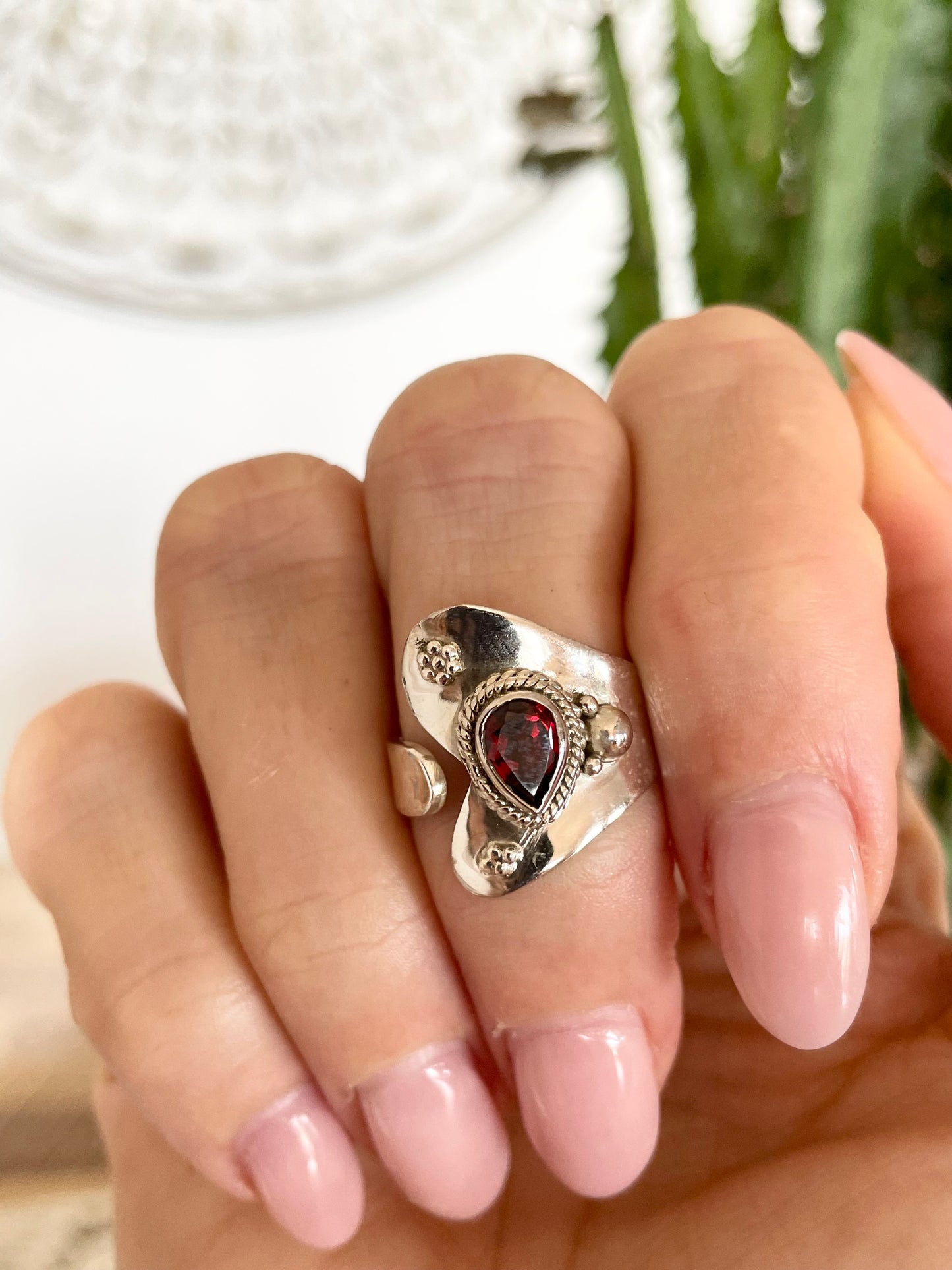 Garnet Ring Adjustable~ size 6-10