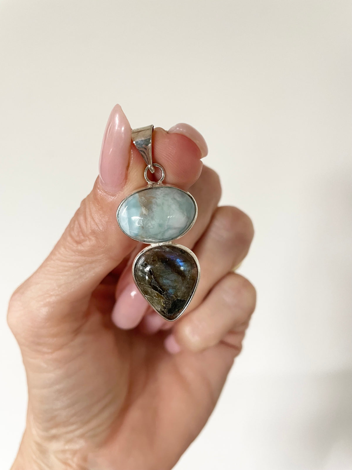 Larimar & Labradorite Pendant