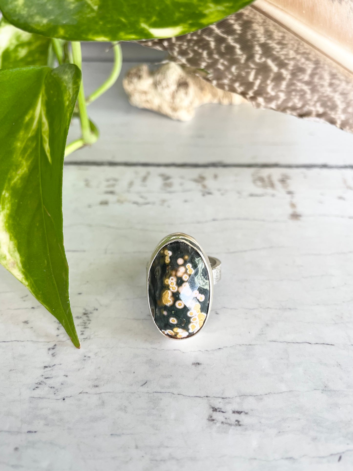 SweetGrass Studio ~ Ocean Jasper Faceted Ring