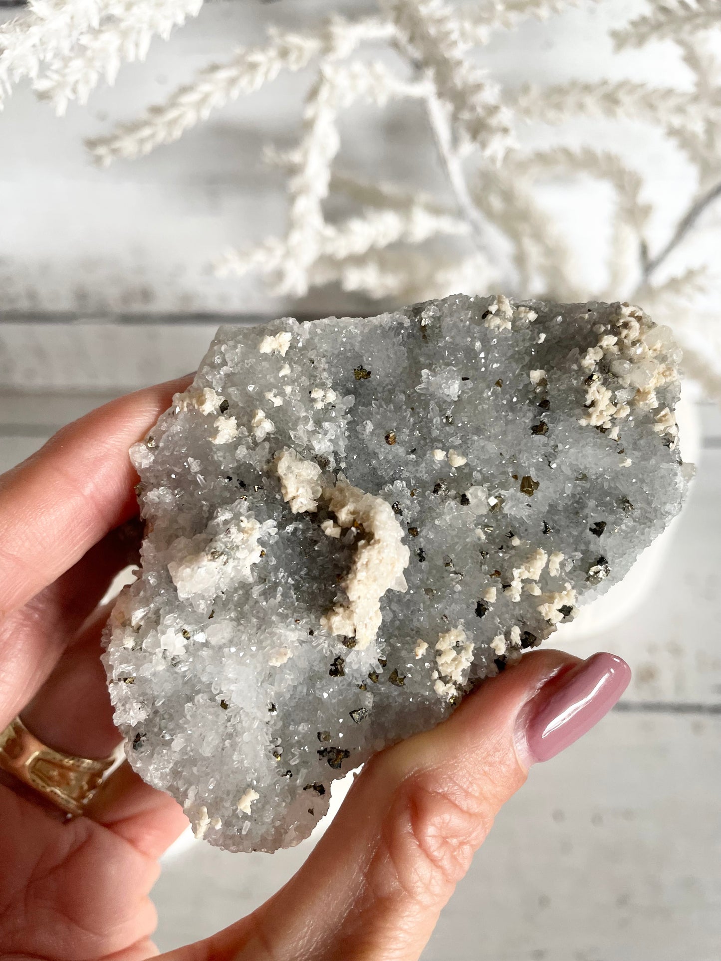 Quartz Pyrite Cluster