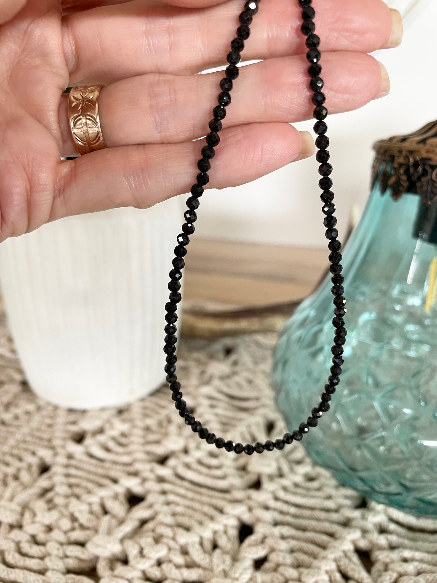 Black Spinel Faceted Necklace