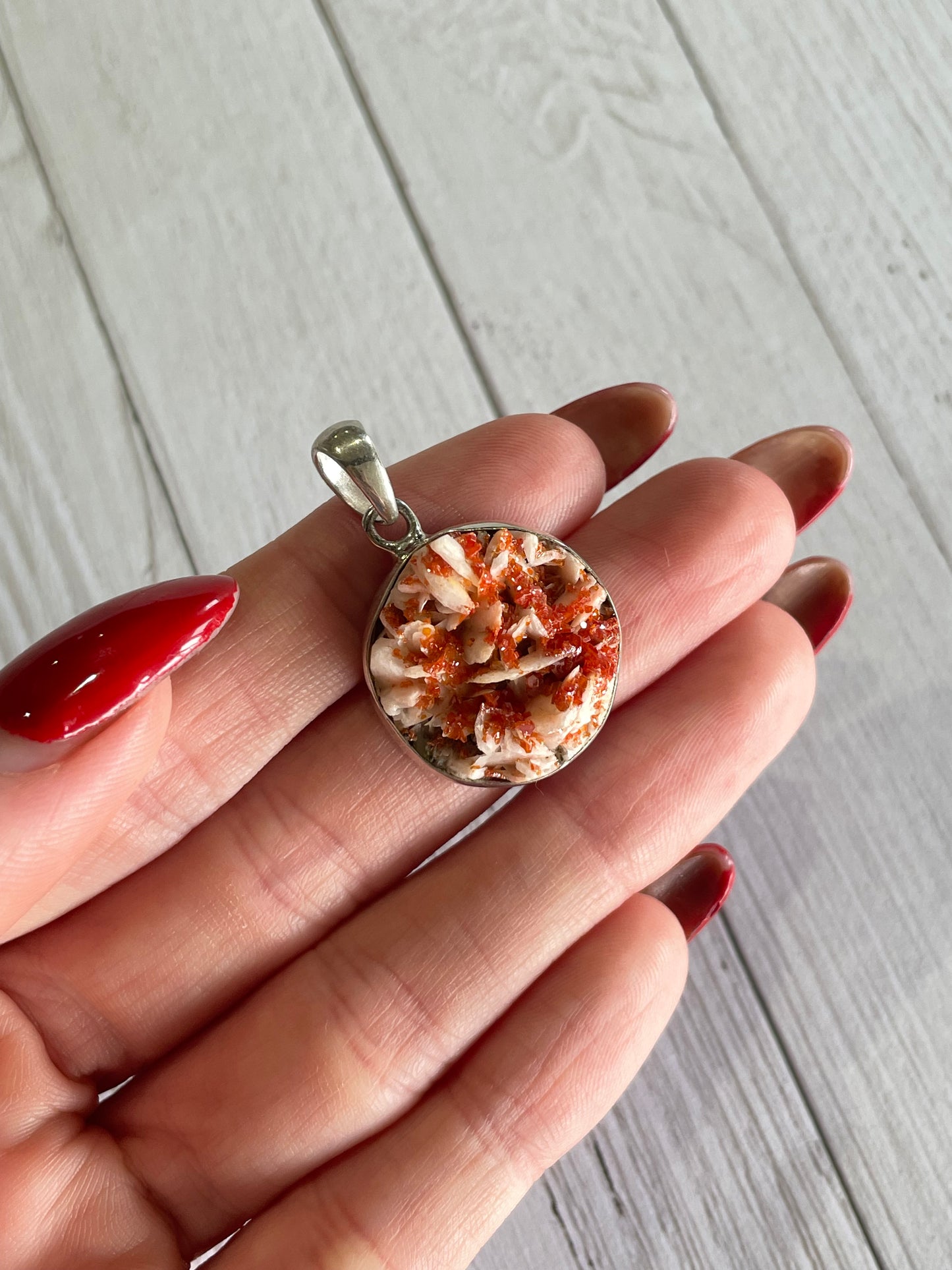 Aragonite & Vanadinite Raw Pendant