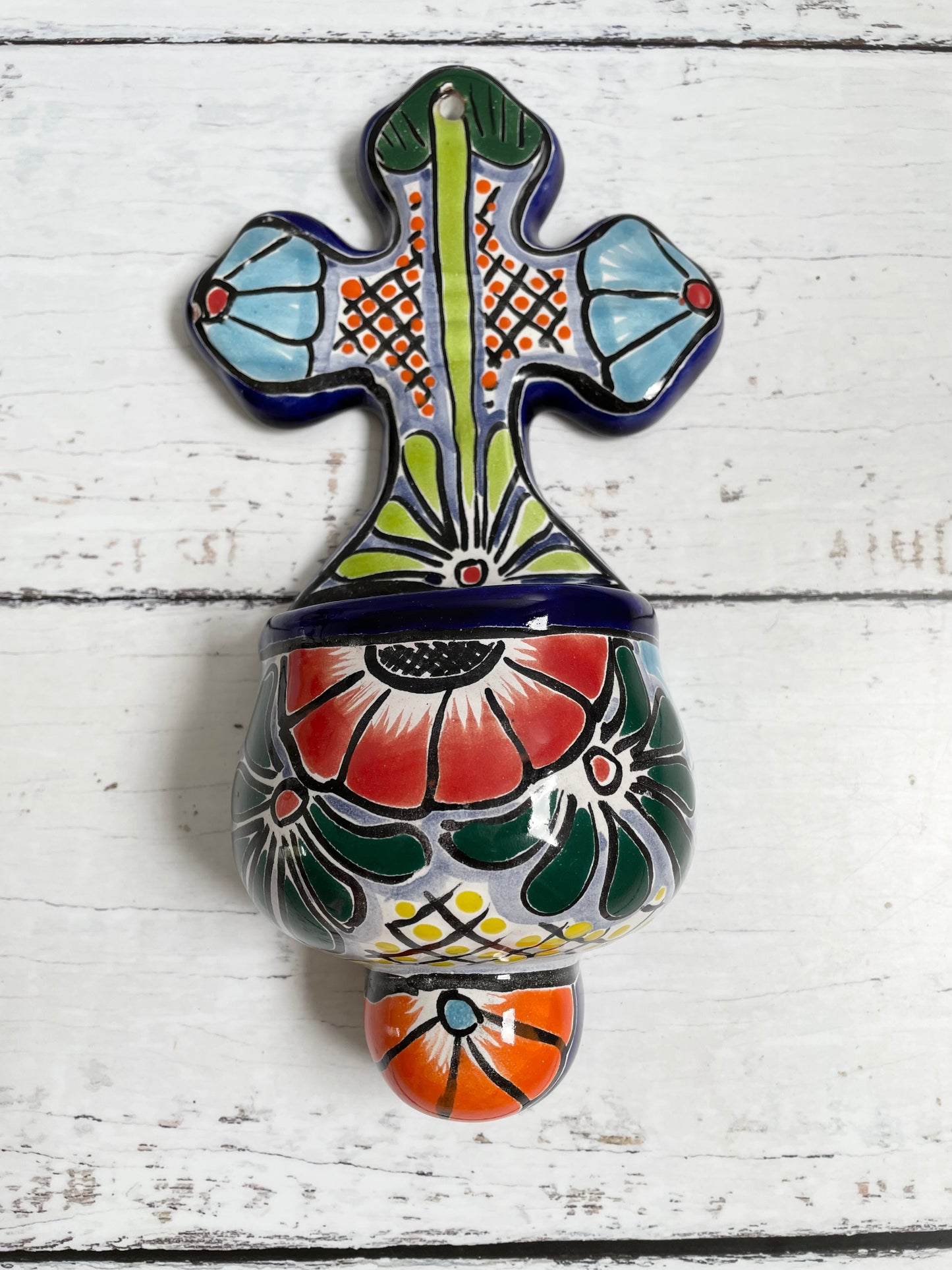 Talavera Mexican Pottery ~ Holy Water Holder