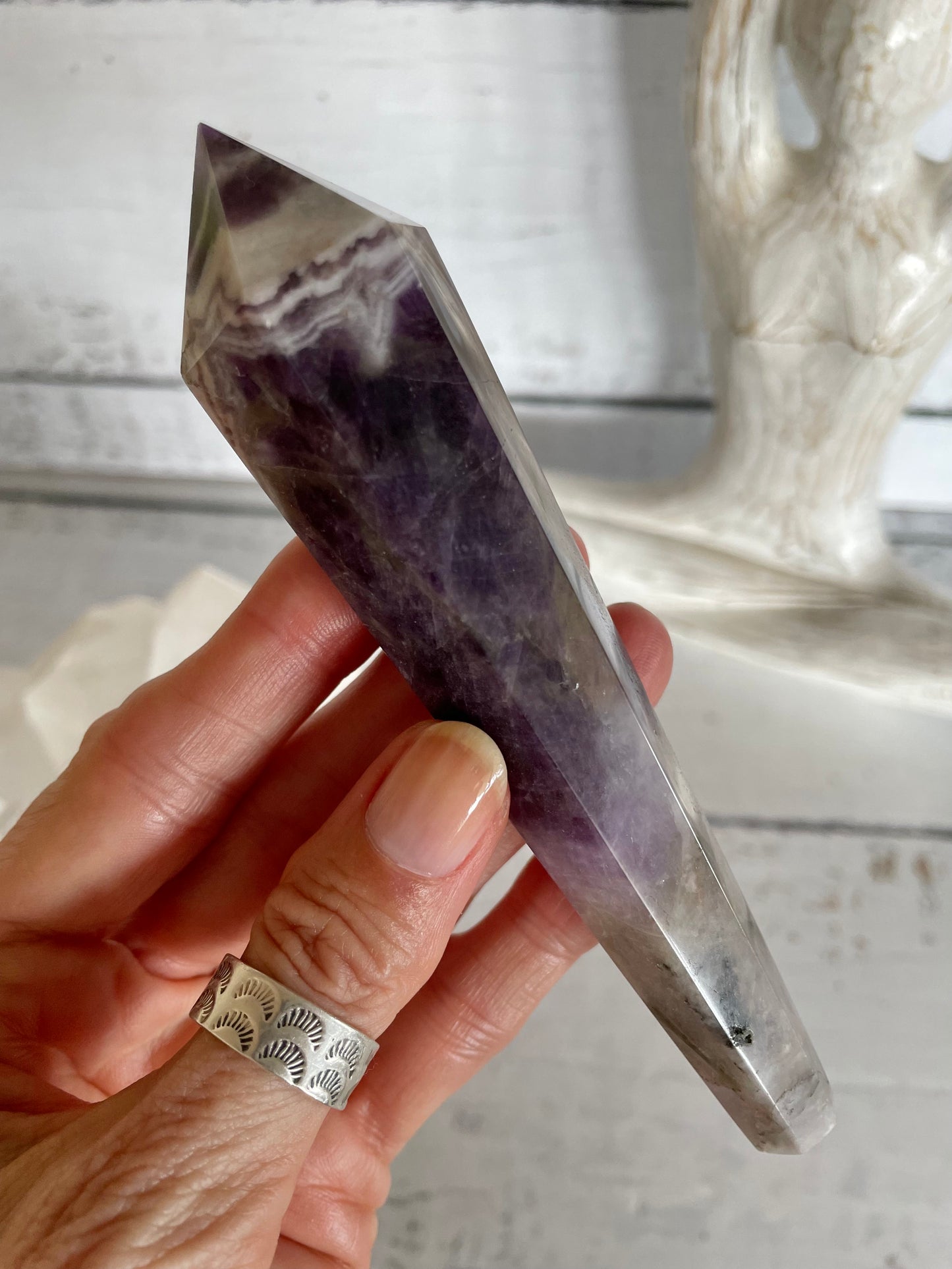 Chevron Dream Amethyst Torch/Point