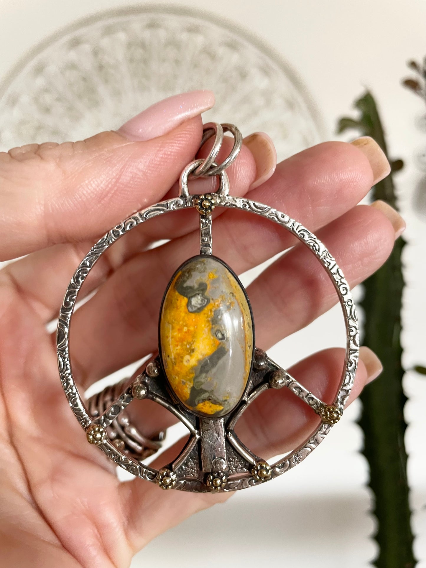 Bumble Bee Jasper Peace pendant