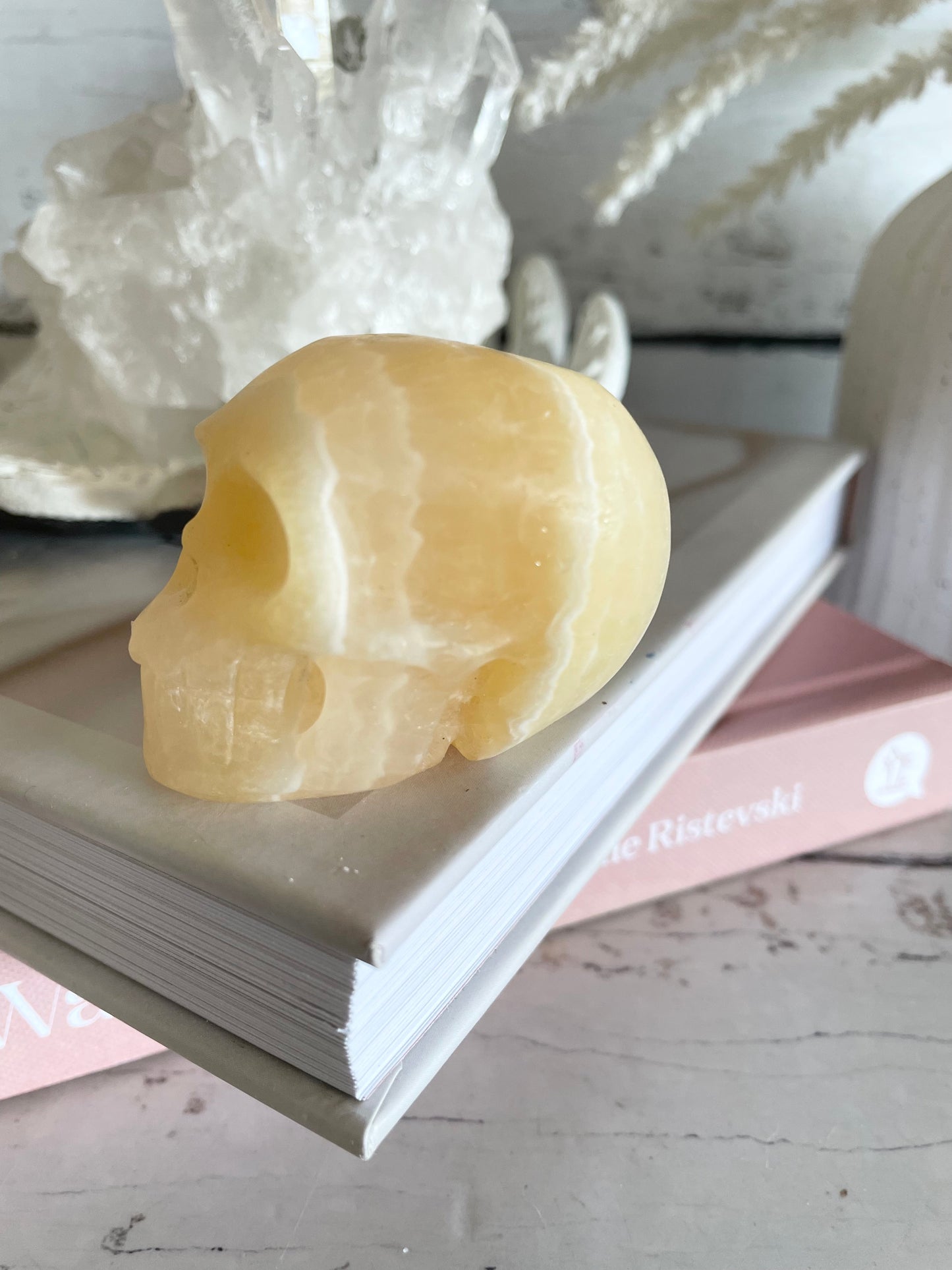 Orange Calcite Skull