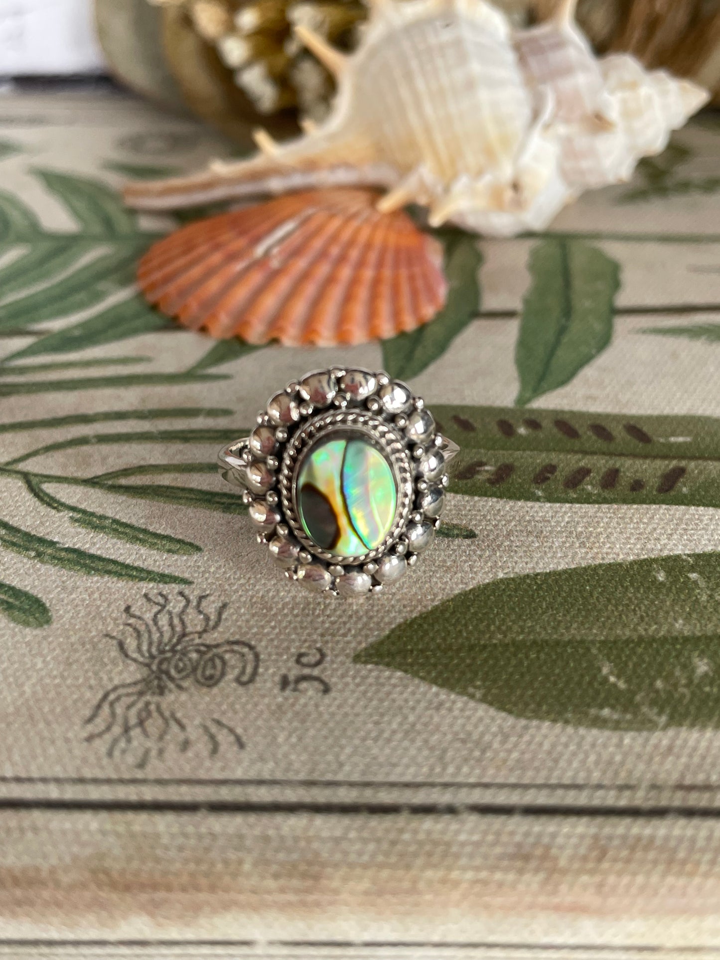 Abalone Shell Ring ~ size 8