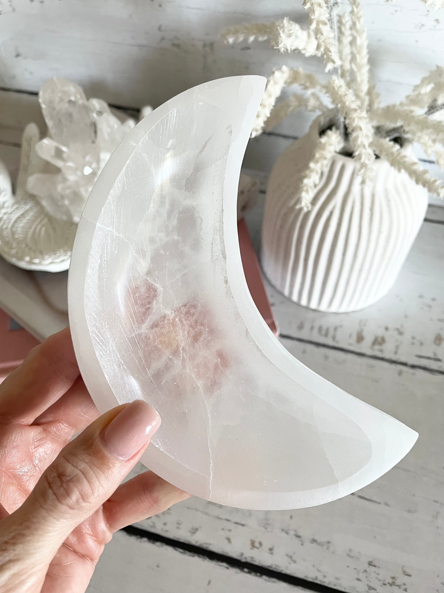 Selenite Moon Large