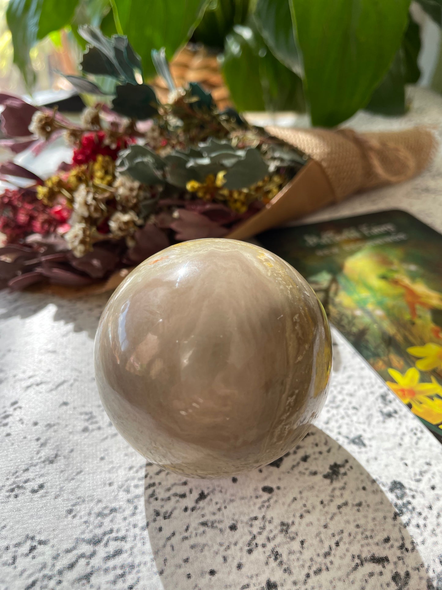 Bumble Bee Jasper Sphere Includes Holder
