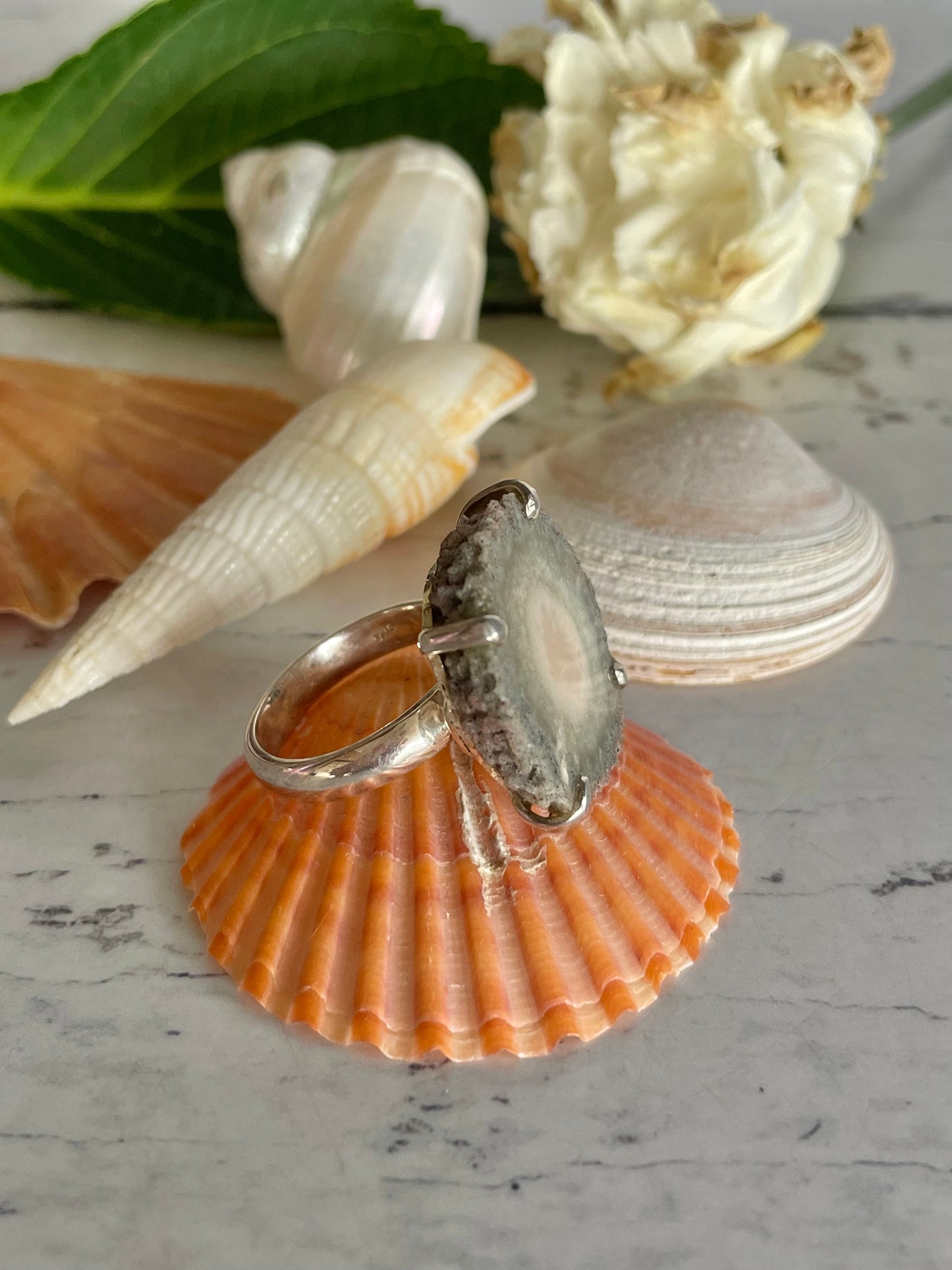 Raw Stalactite Amethyst Ring ~ size 7