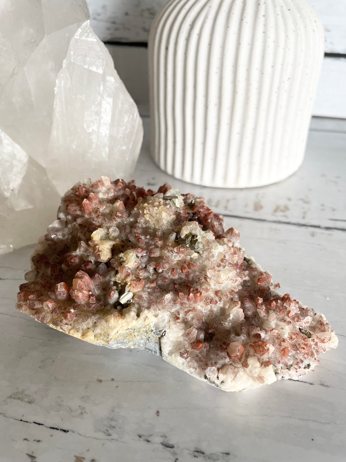 Pyrite Red Quartz Cluster