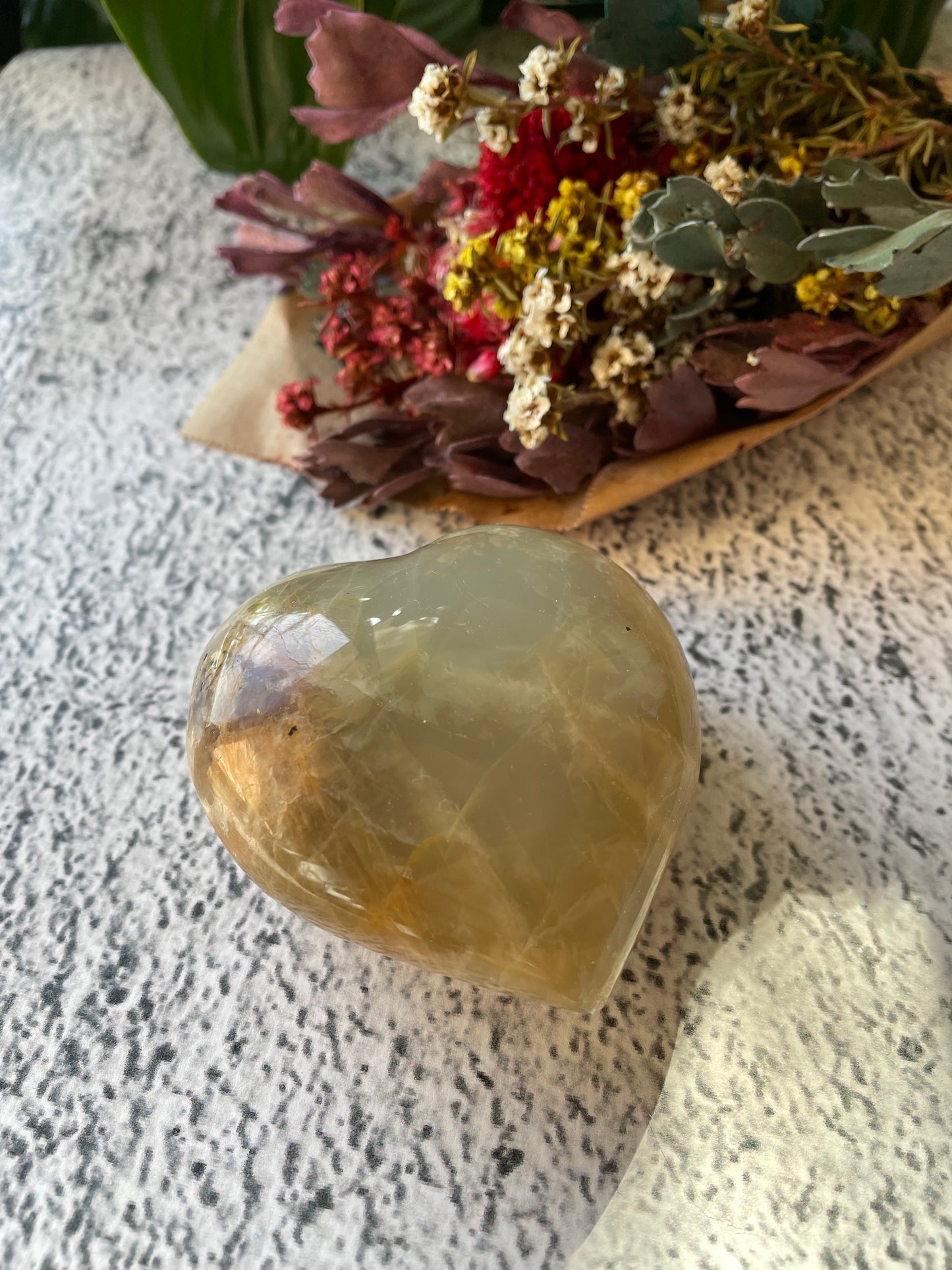 Green Moonstone Heart