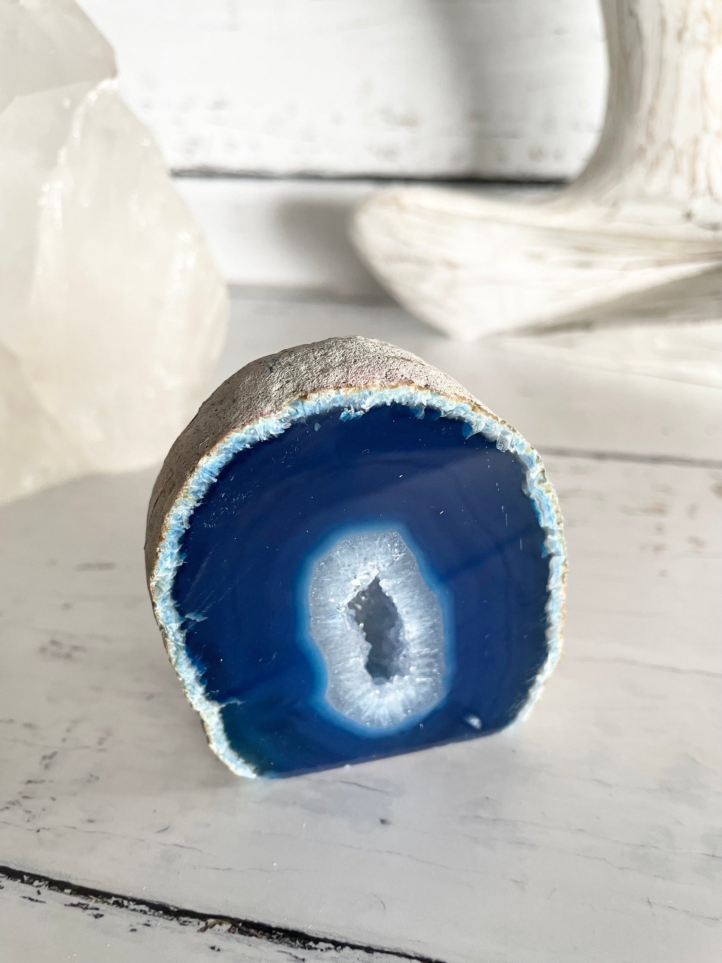 Agate Druzy Geode ~ Blue