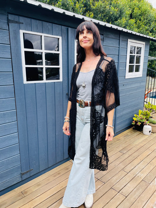 Black Lace Duster ~ one size 6-16