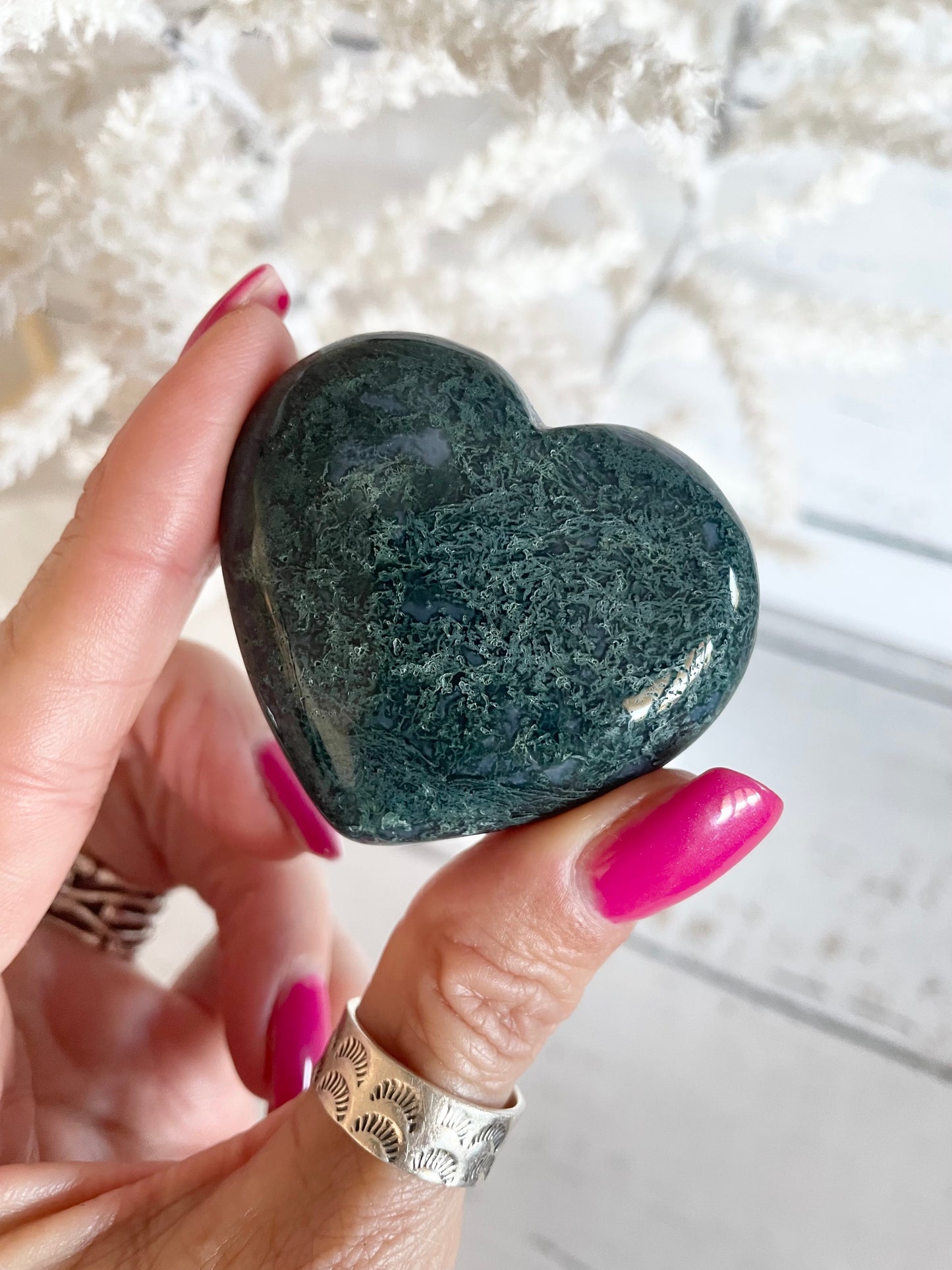 Moss Agate Heart