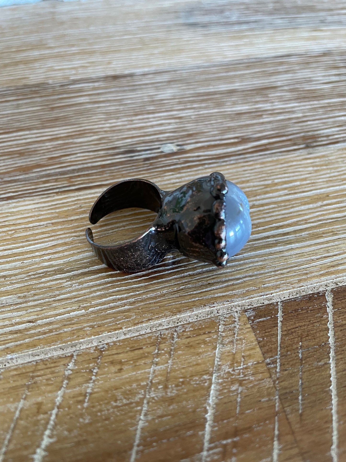 Copper electroplated Ring ~ Agate Ring
