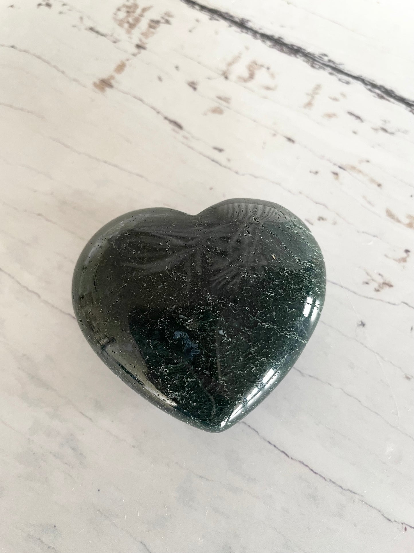 Moss Agate Heart