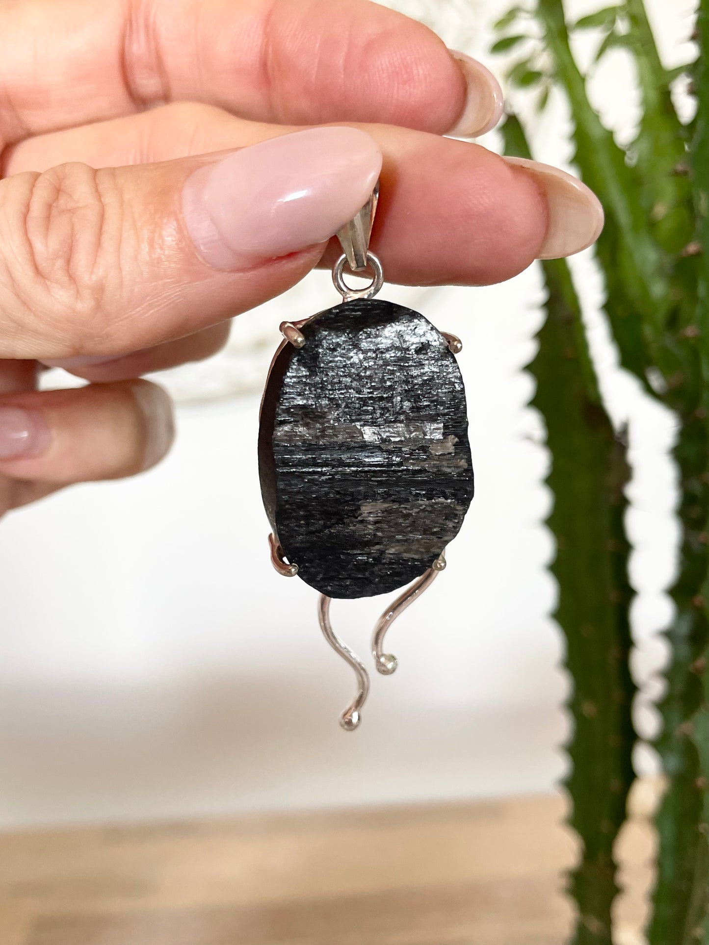 Raw Black Tourmaline Pendant