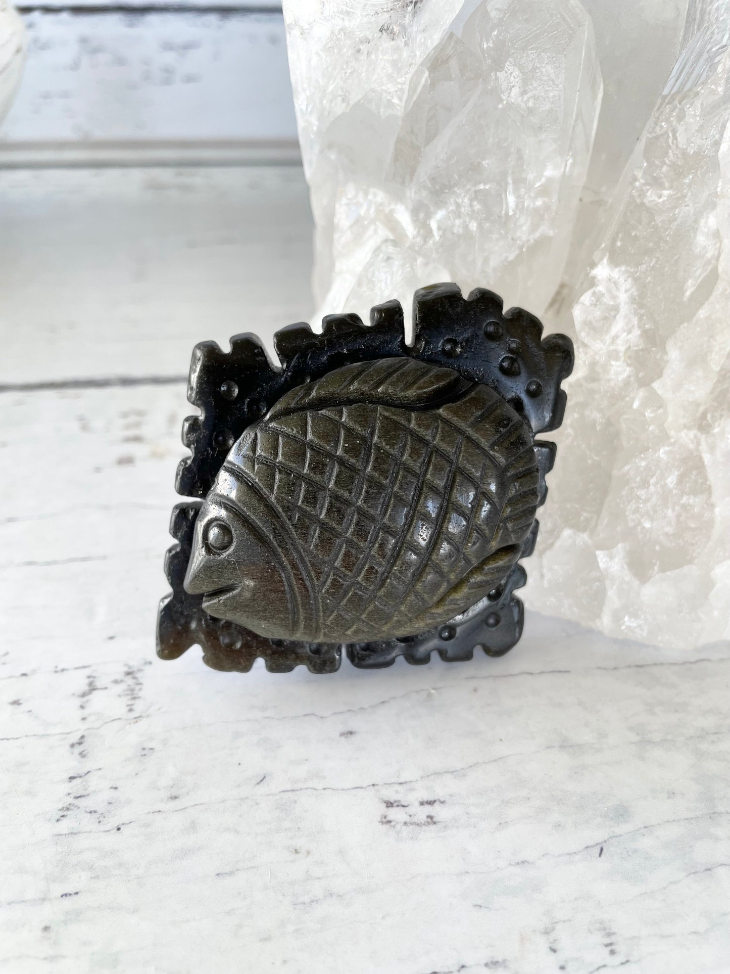 Golden Obsidian Fish