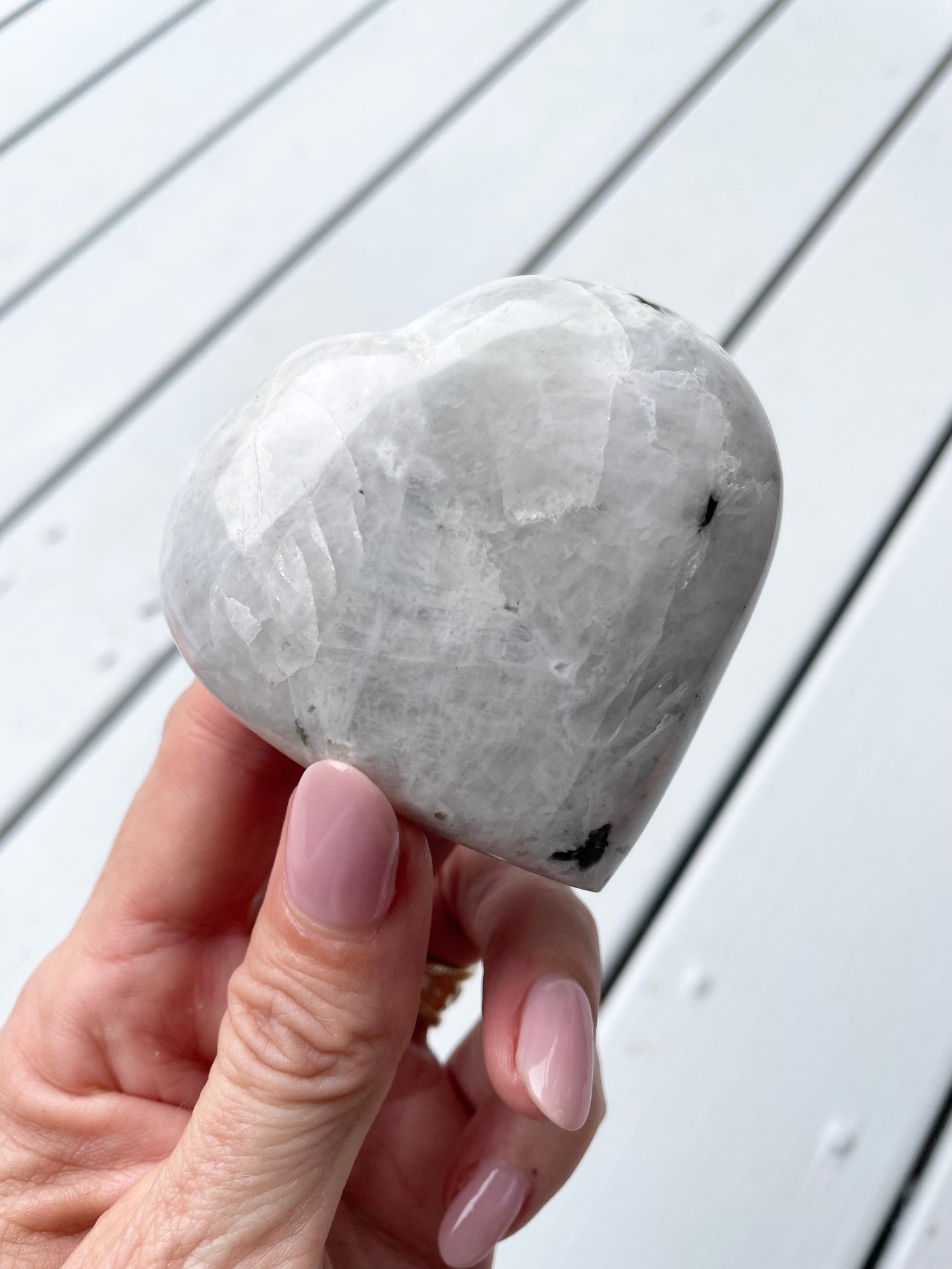 Rainbow Moonstone Heart
