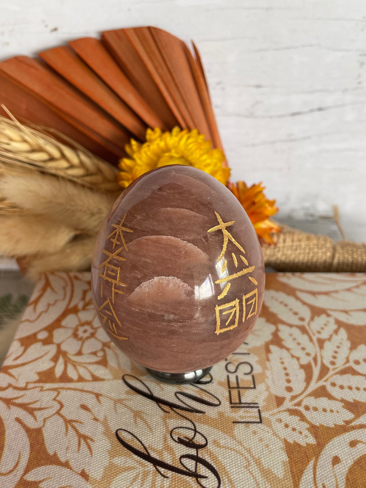Desert Jasper Reiki Egg with holder