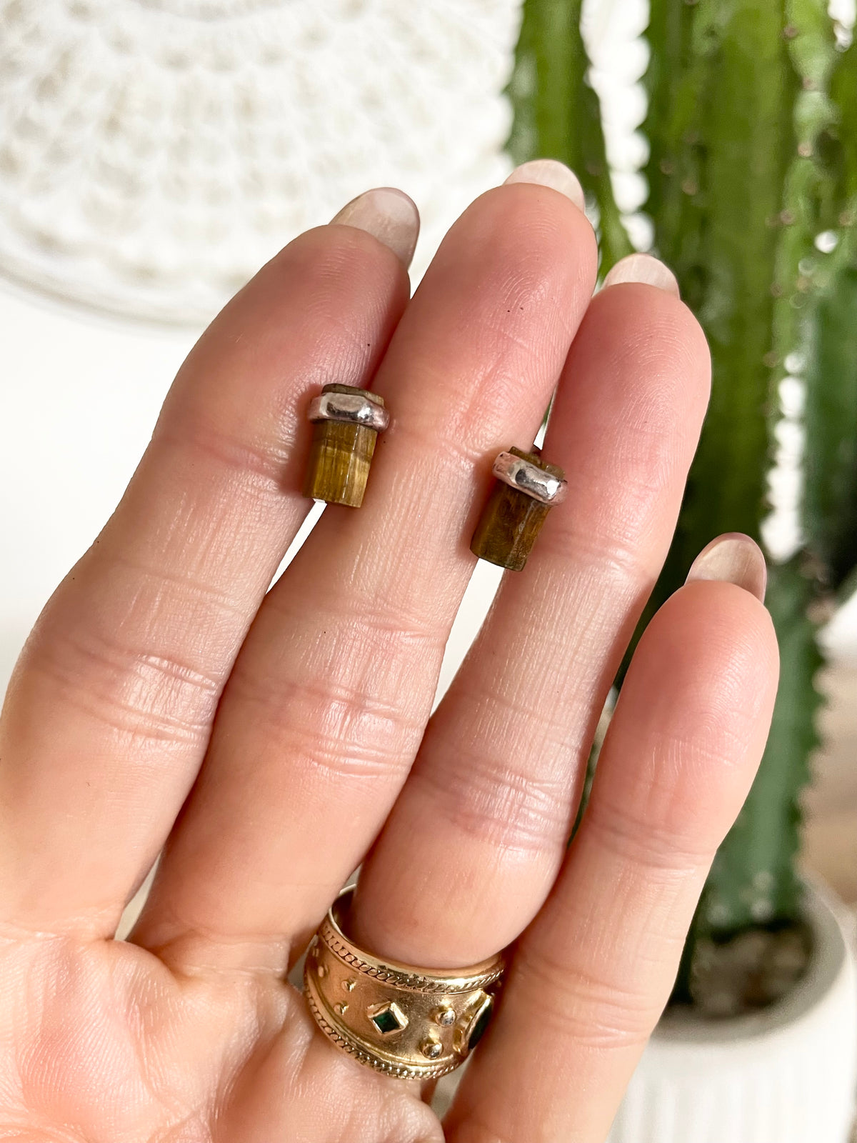 Tigers Eye Studs