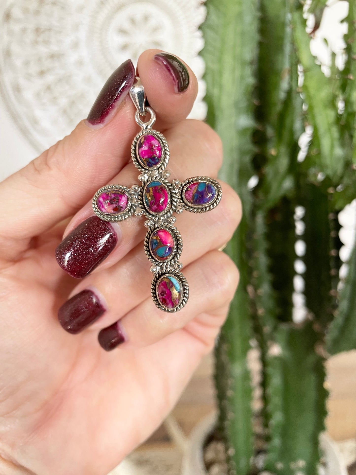 Spiny Oyster Cross Pendant