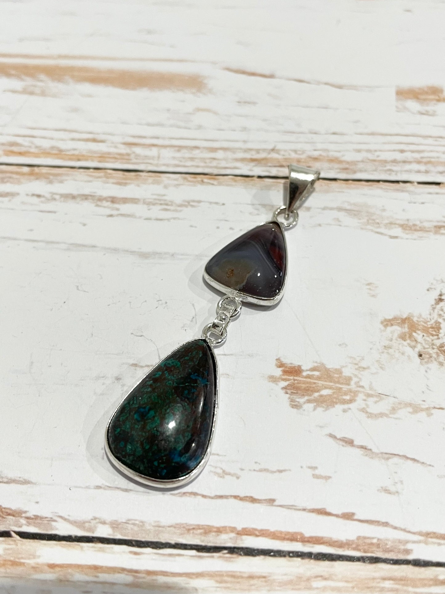 Agate & Chrysocolla Pendant